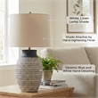 Pemberly Row Modern / Contemporary Table Lamp in Blue Ceramic