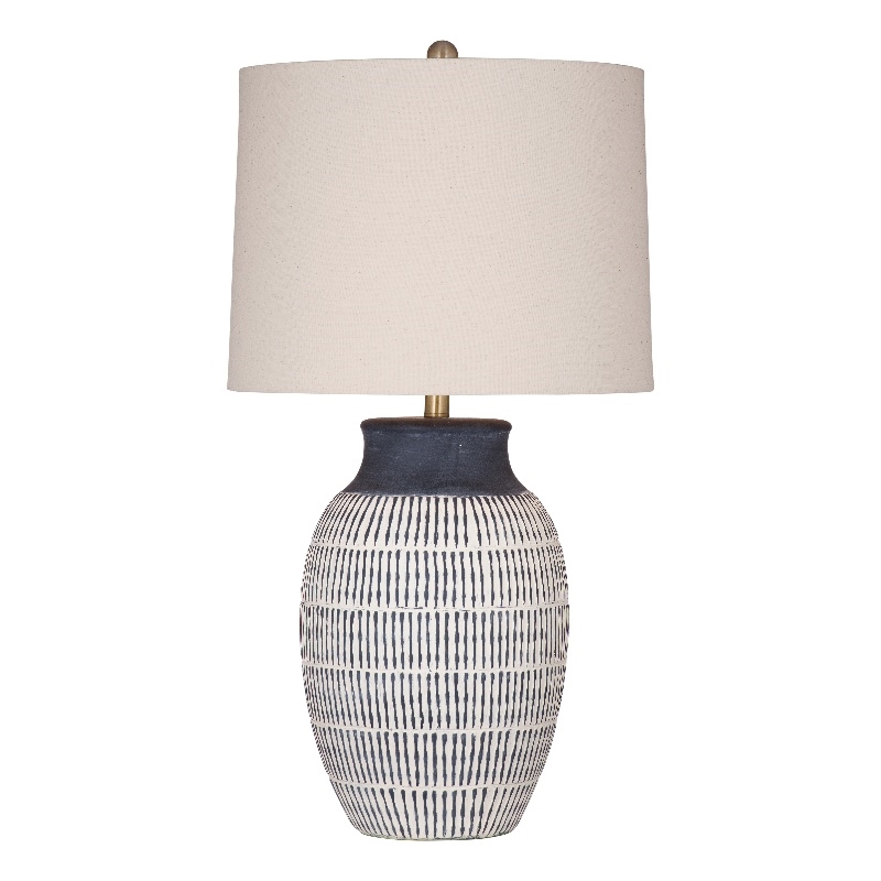 Pemberly Row Modern / Contemporary Table Lamp in Blue Ceramic