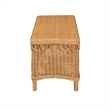 Pemberly Row Bohemian Light Honey Rattan Accent Bench with Scallop border