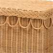 Pemberly Row Bohemian Light Honey Rattan Accent Bench with Scallop border