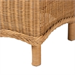 Pemberly Row Bohemian Light Honey Rattan Accent Bench with Scallop border