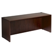 Pemberly Row U-Shape Desk Credenza with Pedestal and Hutch in Mahogany