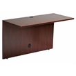 Pemberly Row U-Shape Desk Credenza with Pedestal and Hutch in Mahogany