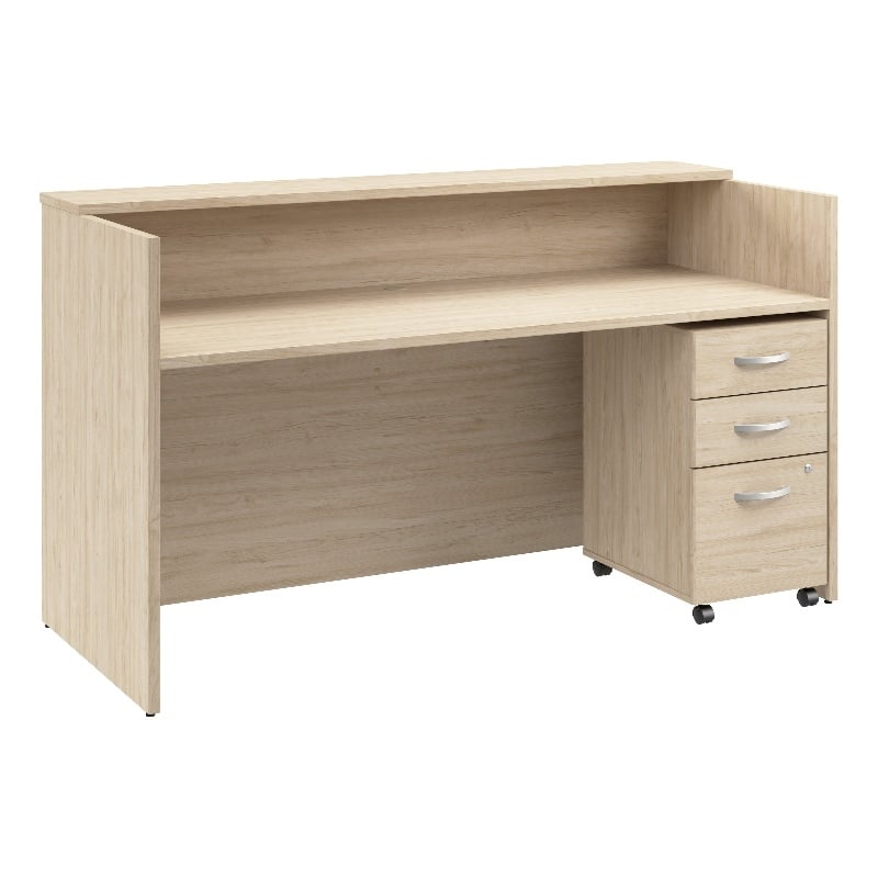 Pemberly Row Reception Desk with Drawers - Natural Elm - Engineered Wood