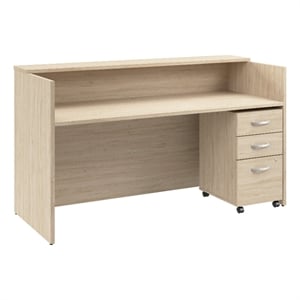Pemberly Row Reception Desk with Drawers - Natural Elm - Engineered Wood