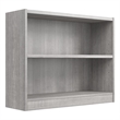 Pemberly Row Small 2 Shelf Bookcase in Platinum Gray - Engineered Wood