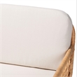 Pemberly Row Modern Bohemian Light Honey Rattan Tete-a-Tete Sofa