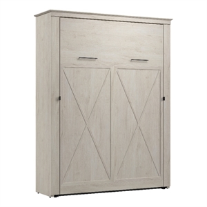 Pemberly Row 69W Queen Murphy Bed - Engineered Wood in White