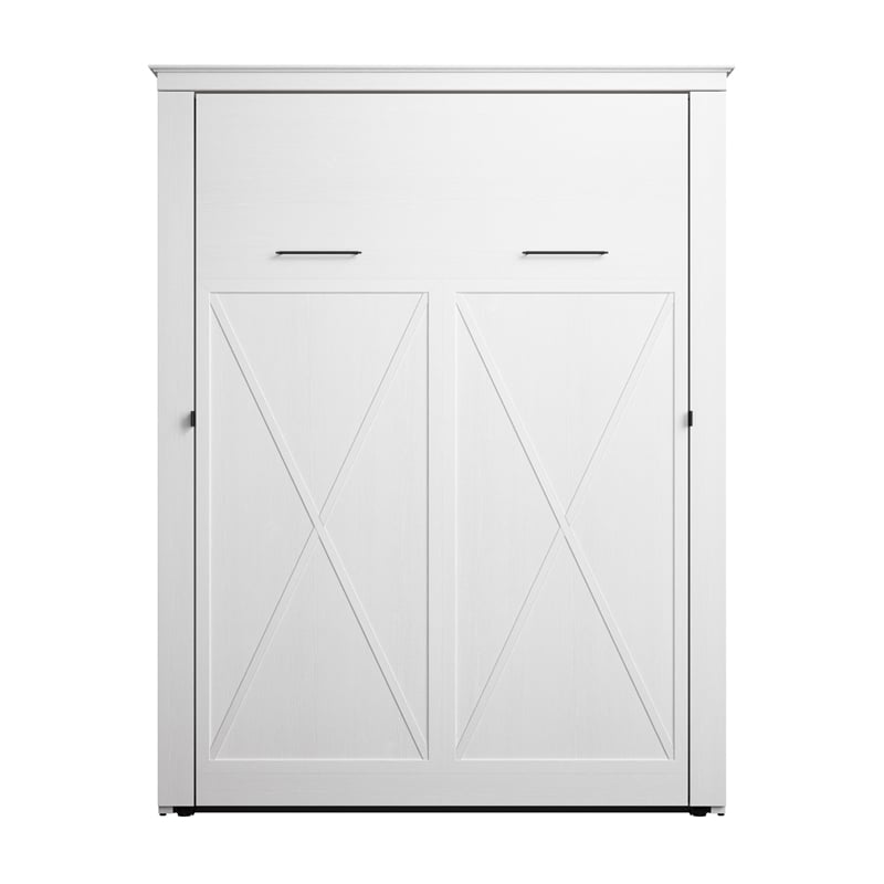 Pemberly Row 69W Queen Murphy Bed - Engineered Wood in White