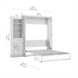 Pemberly Row Queen Murphy Bed with Wardrobe (94W) - Engineered Wood in White