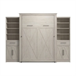 Pemberly Row Queen Murphy Bed and Wardrobes (119W) - Engineered Wood in White
