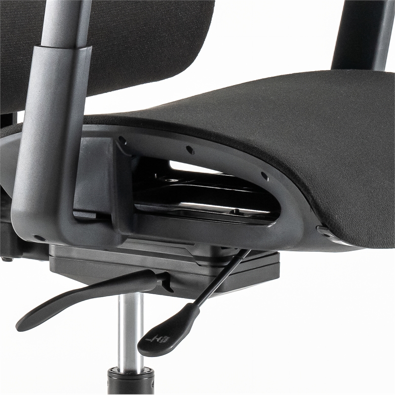 Pemberly Row High Back Ergonomic Office Chair with Lumbar Support - Black Fabric