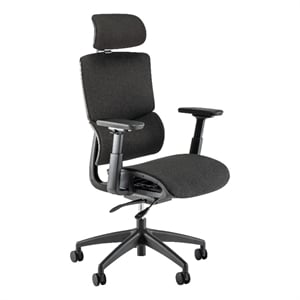 Pemberly Row High Back Ergonomic Office Chair with Lumbar Support - Black Fabric