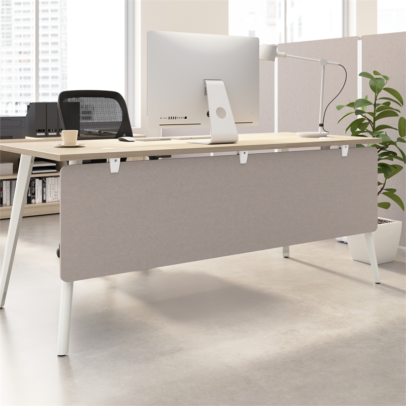 Pemberly Row Modern 70W Desktop Privacy Screen in Warm Beige