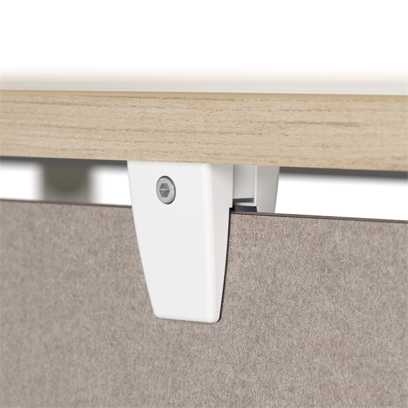 Pemberly Row Modern 70W Desktop Privacy Screen in Warm Beige