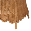 Pemberly Row Bohemian Light Honey Scalloped Rattan Arm Chair