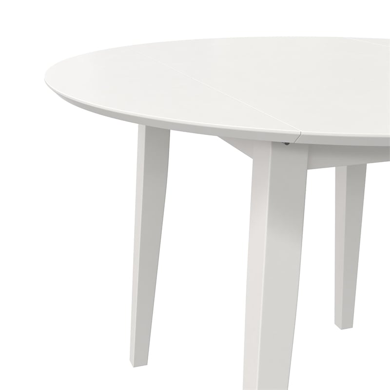Pemberly Row 3-Piece Wood Dining Set with Double Drop Leaf in White