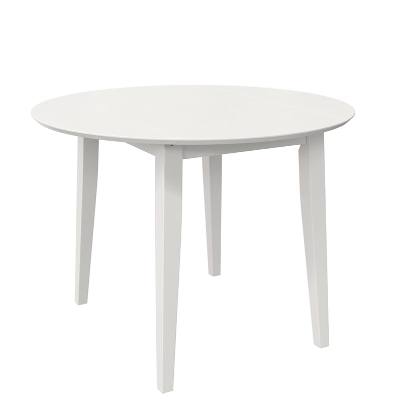 Pemberly Row 3-Piece Wood Dining Set with Double Drop Leaf in White