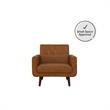 Pemberly Row Modern Chair Upholstered Accent Chair in Camel Faux Leather
