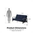 Pemberly Row Full Metal Arm Futon with 6