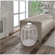 Pemberly Row Set of 2 Transitional Rattan End Tables in Whitewashed/Espresso