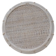 Pemberly Row Set of 2 Transitional Rattan End Tables in Whitewashed/Espresso