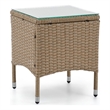 Pemberly Row Set of 2 Outdoor Patio End Tables in Natural PE Wicker / Rattan