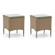 Pemberly Row Set of 2 Outdoor Patio End Tables in Natural PE Wicker / Rattan