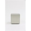 Pemberly Row Set of 2 Cube Modern Brushed Stainless Steel End Tables in Gray
