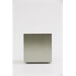 Pemberly Row Set of 2 Cube Modern Brushed Stainless Steel End Tables in Gray