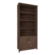 Pemberly Row Set of 2 Modern Door Bookcases in Walnut Finish