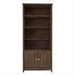Pemberly Row Set of 2 Modern Door Bookcases in Walnut Finish