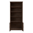 Pemberly Row Set of 2 Modern Door Bookcases in Walnut Finish