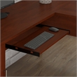 Pemberly Row Transitional Wood 60W L-Shaped Desk with Hutch in Hansen Cherry