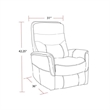 Pemberly Row Transitional Leather Manual Swivel Glider Recliner in Red