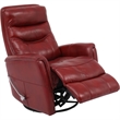 Pemberly Row Transitional Leather Manual Swivel Glider Recliner in Red