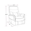 Pemberly Row Polyester/PU Manual Swivel Glider Recliner in Truffle Brown