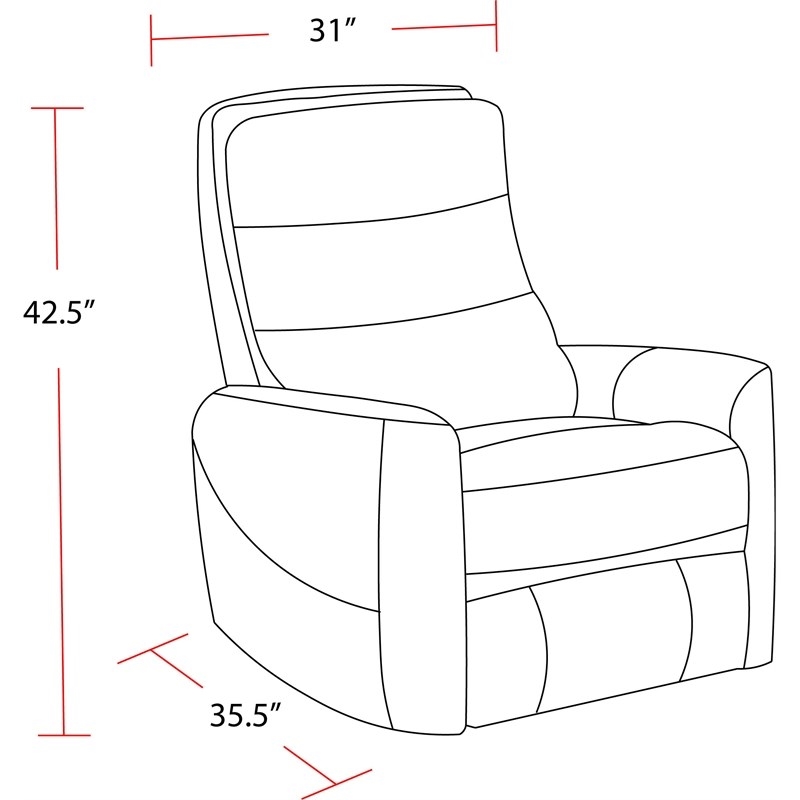 Pemberly Row Polyester/PU Manual Swivel Glider Recliner in Oyster