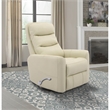 Pemberly Row Polyester/PU Manual Swivel Glider Recliner in Oyster
