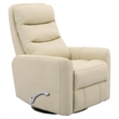 Pemberly Row Polyester/PU Manual Swivel Glider Recliner in Oyster