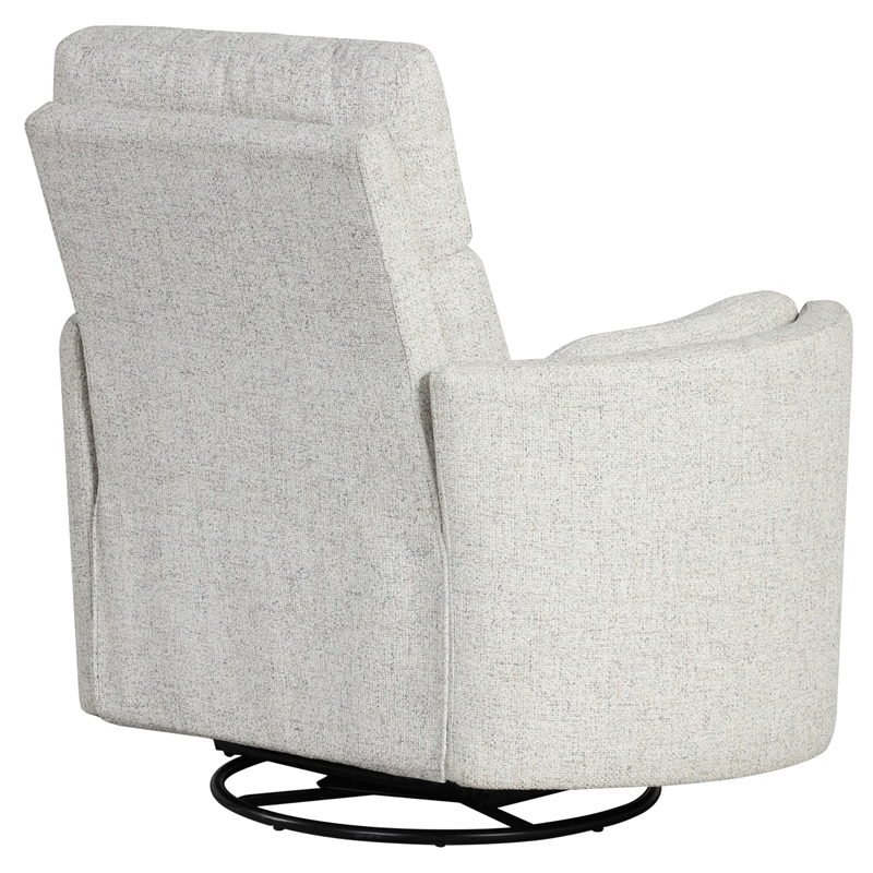 Pemberly Row Contemporary Fabric Power Swivel Glider Recliner in Natural Quartz