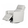 Pemberly Row Contemporary Fabric Power Swivel Glider Recliner in Natural Quartz