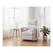 Pemberly Row Contemporary Fabric Power Swivel Glider Recliner in Natural Quartz