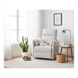 Pemberly Row Contemporary Fabric Power Swivel Glider Recliner in Natural Quartz