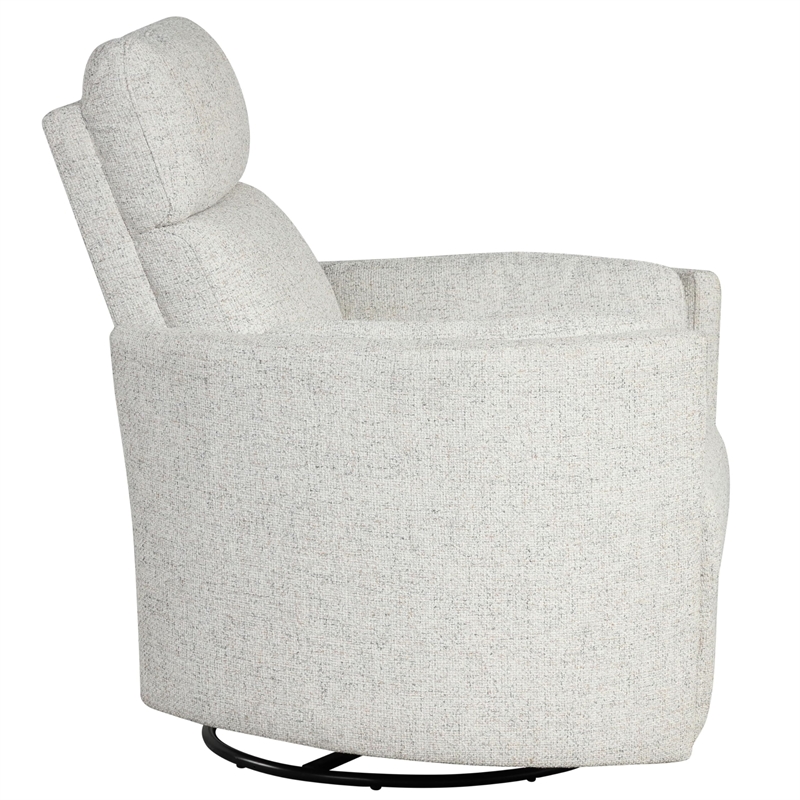 Pemberly Row Contemporary Fabric Power Swivel Glider Recliner in Natural Quartz