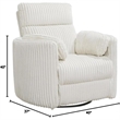 Pemberly Row Modern Chenille Fabric Swivel Glider Recliner in Ivory