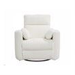 Pemberly Row Modern Chenille Fabric Swivel Glider Recliner in Ivory