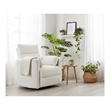 Pemberly Row Modern Chenille Fabric Swivel Glider Recliner in Ivory