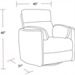 Pemberly Row Transitional Polyester Fabric Power Swivel Glider Recliner in Black