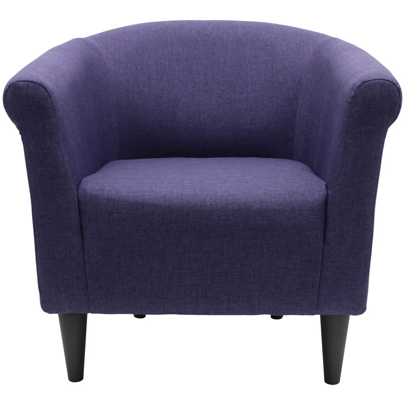 Pemberly Row Traditional Fabric and EPS Club Chair in Purple